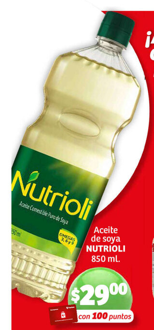 Soriana Híper Aceite de soya NUTRIOLI 850 ml oferta