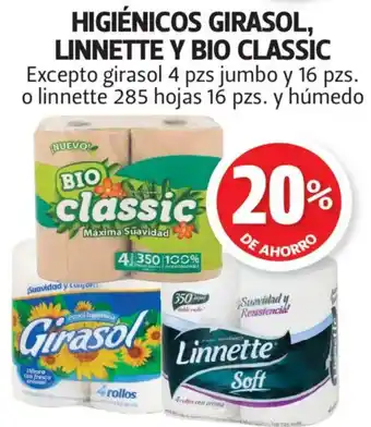 Higiénicos Girasol, Linnette y Bio Classic