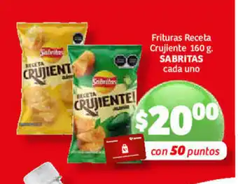 Soriana Híper Frituras Recetas Crujiente 160g SABRITAS cada uno oferta