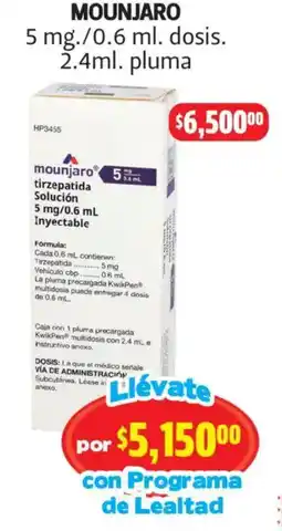 Farmacias Guadalajara mounjaro tirzepatida oferta
