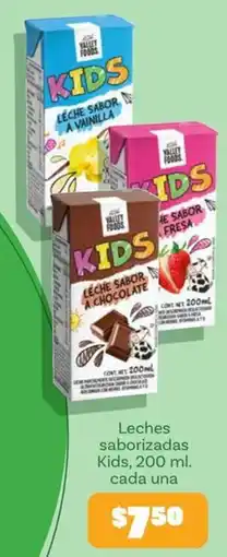 Soriana Mercado Valley Foods Leches saborizadas Kids oferta