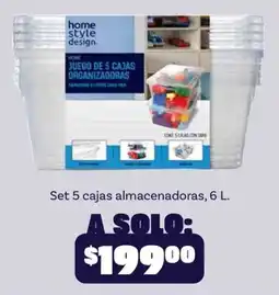 Soriana Mercado home style design juego de 5 cajas organizadoras oferta