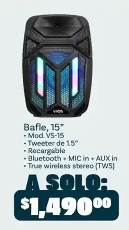 Soriana Mercado Vios Bafle, 15" oferta