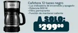Soriana Mercado Vios cafetera 12 tazas negro oferta