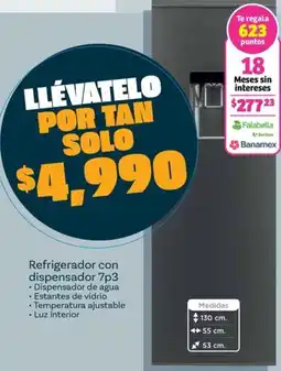 Soriana Mercado Refrigerador con dispensador 7p3 oferta
