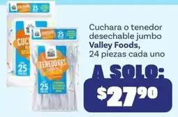 Soriana Mercado Valley Foods cuchara o tenedor desechable jumbo oferta