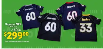 Soriana Híper Playeras NFL cada una oferta