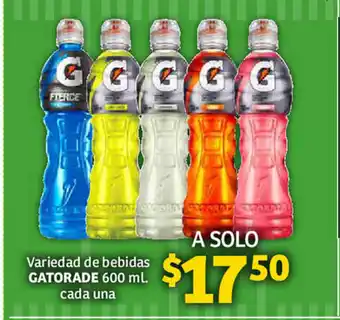Soriana Híper Variedad de bebidas GATORADE 600 ml cada una oferta