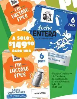 Soriana Híper Valley foods - leche entera uht oferta