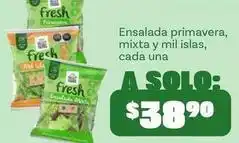 Soriana Híper Fresh - ensalada primavera, mixta y mil islas oferta