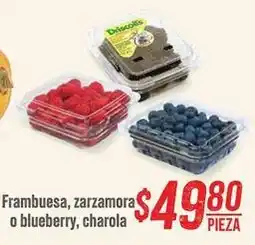 Soriana Híper Frambuesa, zarzamora o blueberry, charola oferta