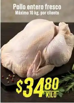 Soriana Híper Pollo entero fresco oferta