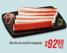 Soriana Híper Barrita de surimi cangrejo oferta