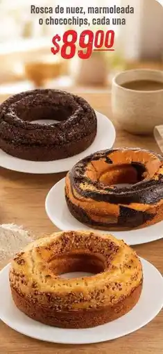 Soriana Híper Una - rosca de nuez, marmoleada o chocochips oferta