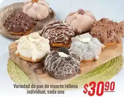 Soriana Híper Variedad de pan de muerto relleno individual oferta