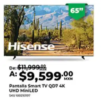 Hisense Pantalla Smart TV QD7 4K UHD MiniLED