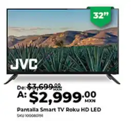 Office Depot JVC Pantalla Smart TV Roku HD LED oferta