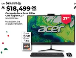 Office Depot Acer Computadora All in One Aspire C27 oferta