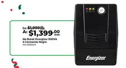 Office Depot Energizer No Break Energizer 800VA 6 Contactos Negro oferta