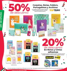 Office Depot Top Team Carpetas, Notas, Folders, Portagafetes y Archivos oferta
