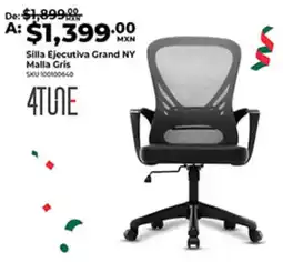 Office Depot 4tune silla ejecutiva grand ny malla gris oferta