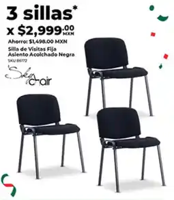 Office Depot Sky Chair Silla de Visitas Fija Asiento Acolchado Negra oferta