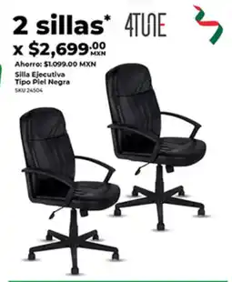 Office Depot 4TUNE Silla Ejecutiva Tipo Piel Negra oferta