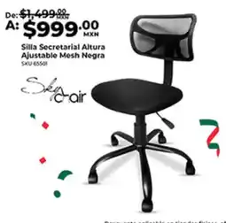 Office Depot Sky chair Silla Secretarial Altura Ajustable Mesh Negra oferta