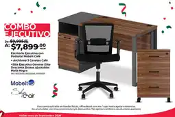 Office Depot Escritorio ejecutivo con pedestal mobelt cafe + archivero 3 gavetas cafe + so;;a ejecutiva cerente elite descansa brazos ajus oferta