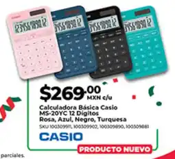 Office Depot Casio Calculadora Básica MS-20YC 12 Dígitos oferta