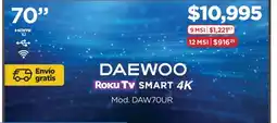 Chedraui Daewoo Roku TV Smart 4K oferta