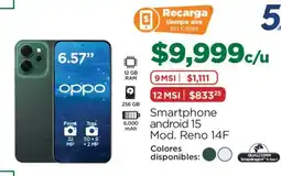 Chedraui oppo smartphone android 15 mod. reno 14f oferta