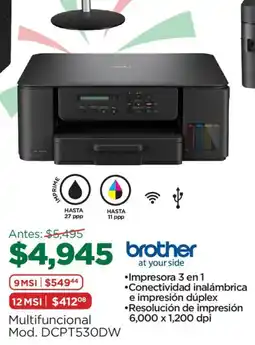 Chedraui brother multifuncional mod. dcpt530dw oferta