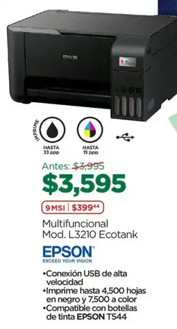 Chedraui epson multifuncional mod. l3210 ecotank oferta