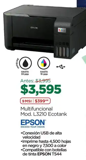 Epson multifuncional mod. l3210 ecotank