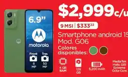 Chedraui motorola smartphone android 15 mod. g06 oferta