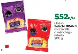 Chedraui Selecto BRAND mozzarella o manchego rallado oferta