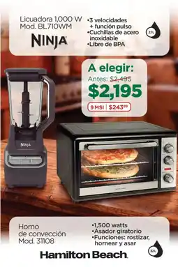 Chedraui Ninja licuadora 1,000 w mod. bl710wm oferta