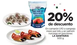 Chedraui la sanitaria camarón u10 o cangrejo moro o salmón noruego en porciones oferta