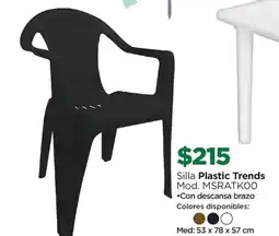 Chedraui Silla plastic trends mod.MSRATKOO oferta