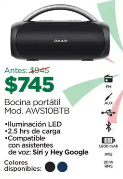 Chedraui aiwa bocina portátil oferta