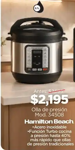 Chedraui Hamilton Beach Olla de presión oferta