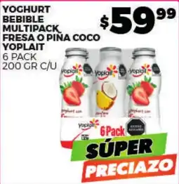 Merco Yoplait yoghurt bebible multipack fresa o pina coco oferta