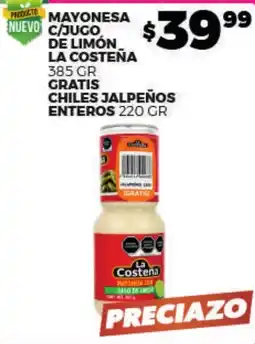 Merco La Costeña mayonesa con jugo de limón oferta