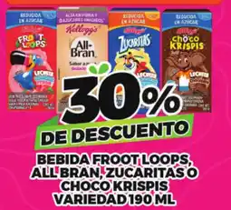 Merco Kellogg's bebida Froot Loops, All Bran, Zucaritas o Choco Krispis oferta