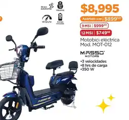 Chedraui Masso Motobici eléctrica Mod. MOT-012 oferta