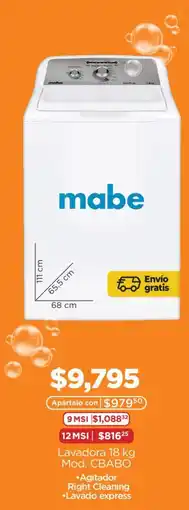 Chedraui Mabe lavadora oferta