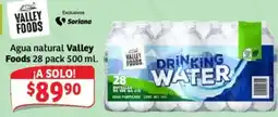 Soriana Mercado Valley Foods Agua natural oferta