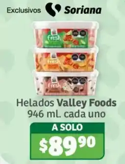Soriana Híper Helados Valley Foods oferta