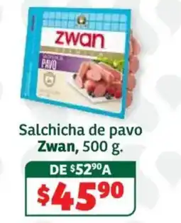 Soriana Híper Zwan salchicha de pavo oferta